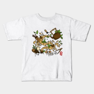 Chinese Tea (color) Kids T-Shirt